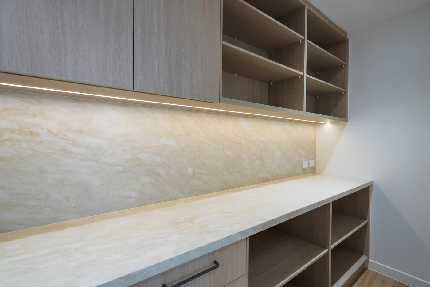 Southport butlers pantry stone — Full Interior Renovation, Southport