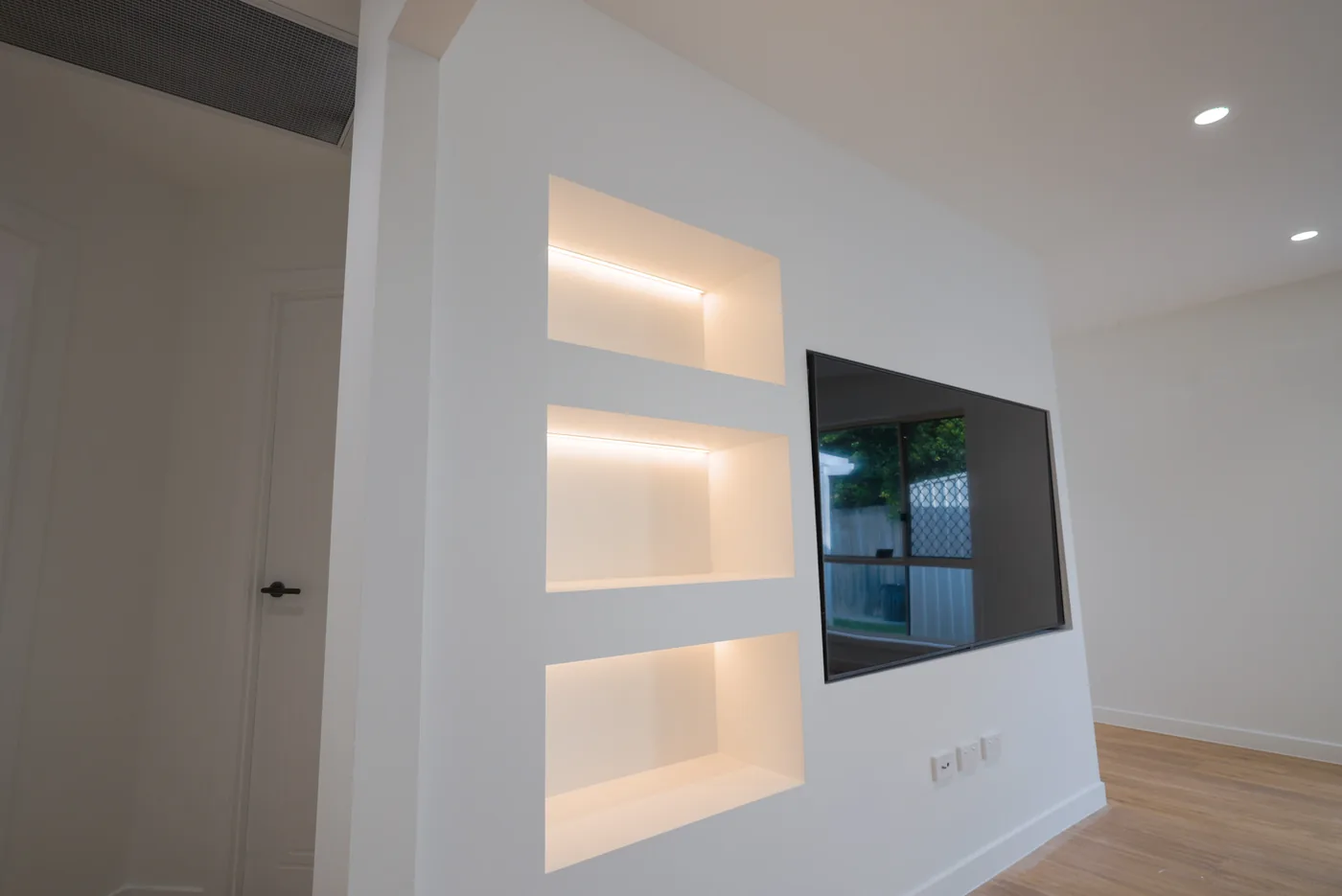 Southport living feature niche — Full Interior Renovation, Southport