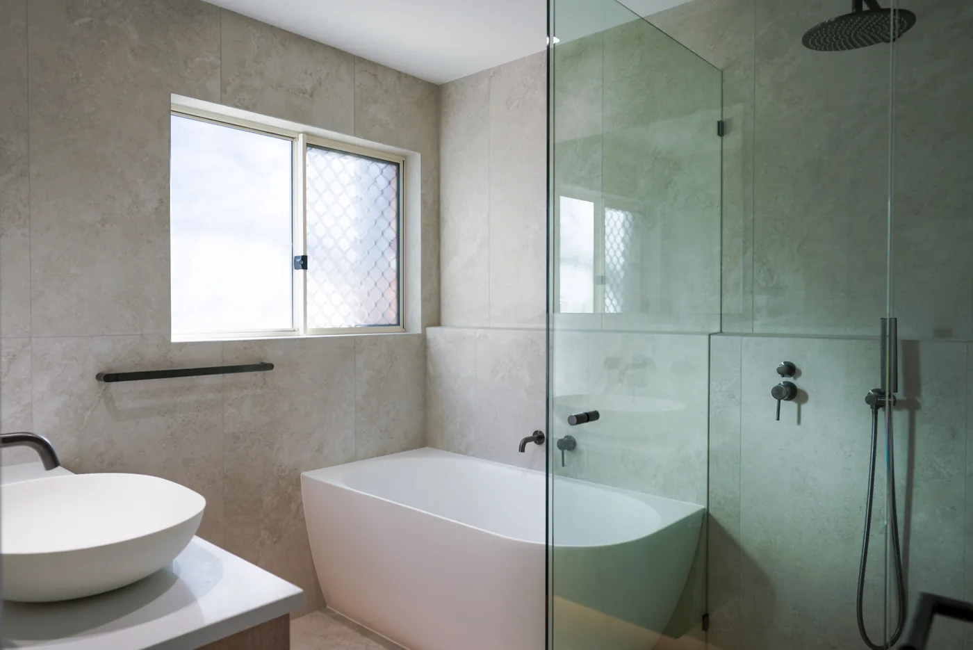 Southport main bathroom freestanding bath — Full Interior Renovation, Southport