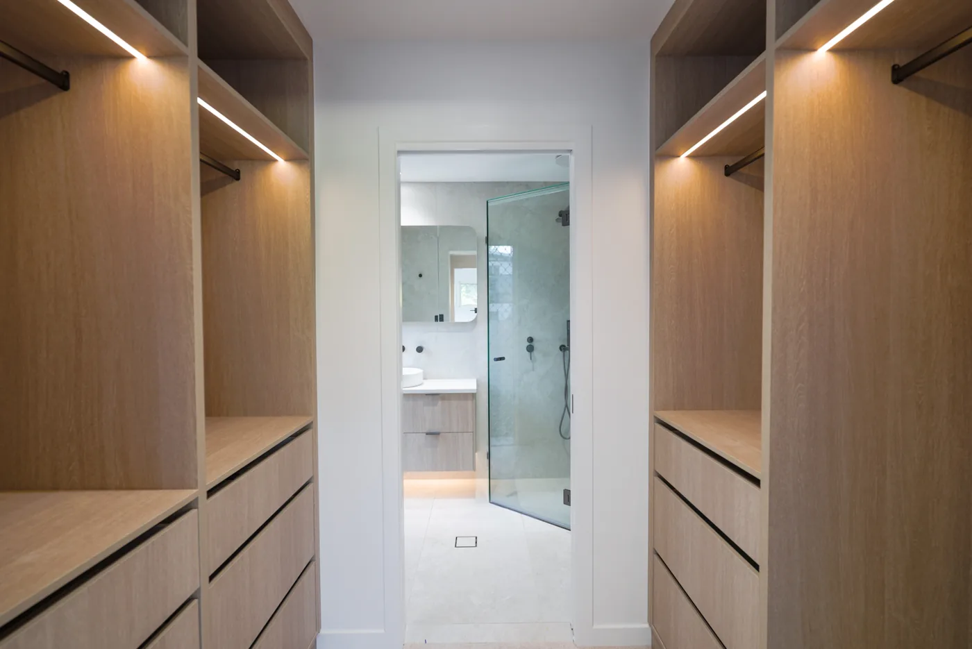 Southport walk in robe timber — Full Interior Renovation, Southport