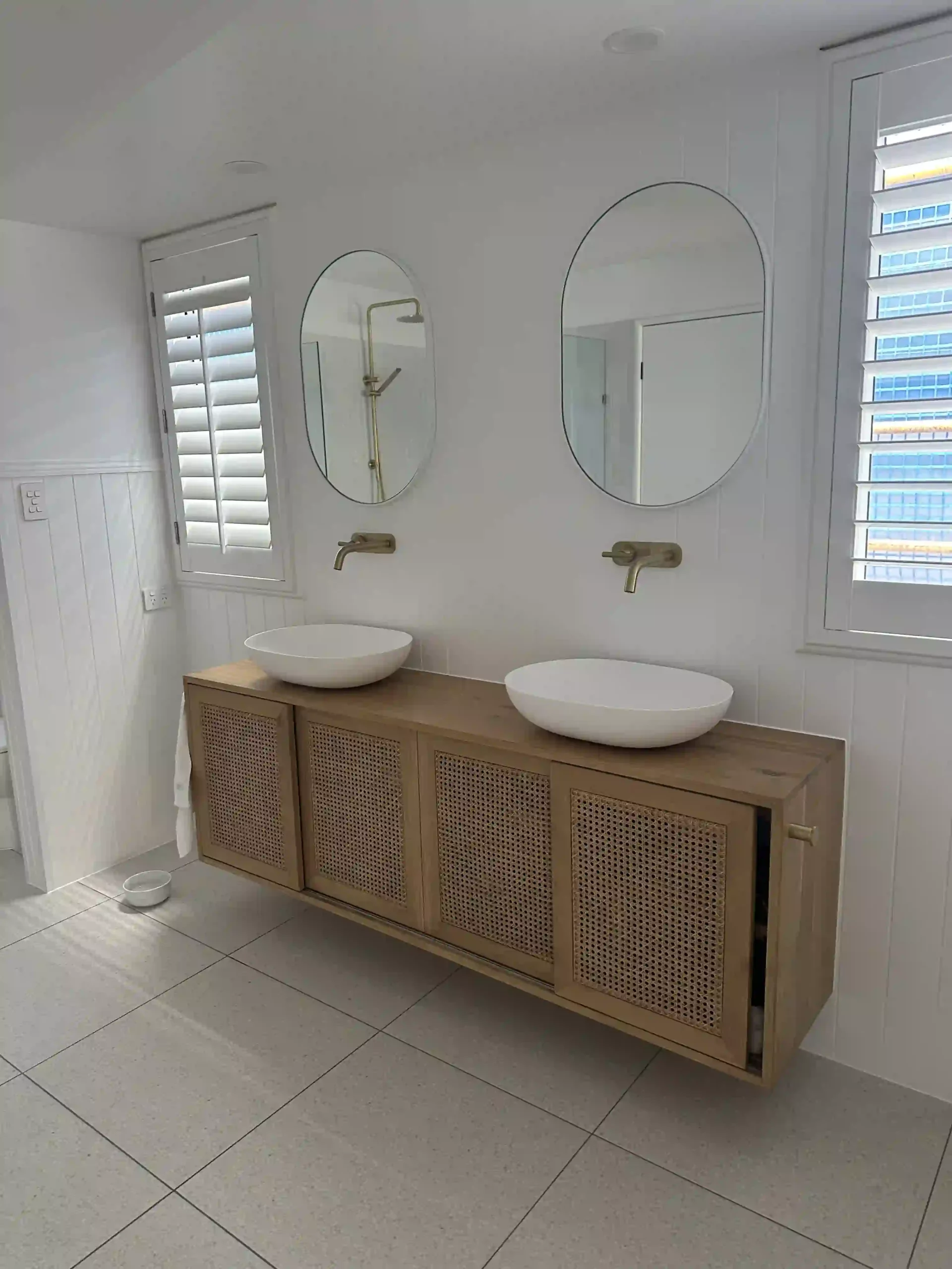 Custom bathroom vanity with elegant design and storage solutions